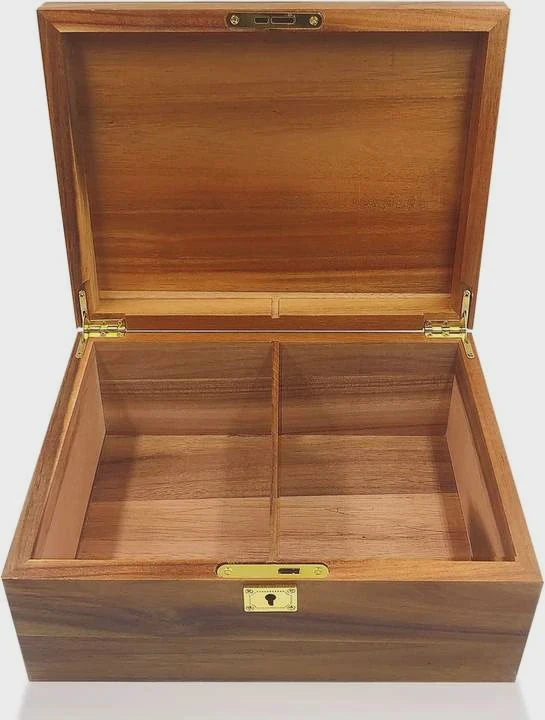 Large Vintage Wooden Jewelry Box With Lock