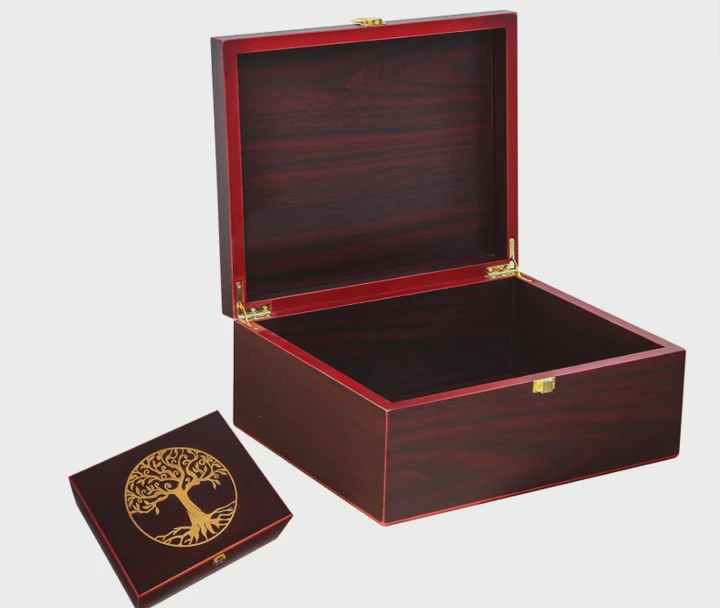 Custom Engraved Vintage Wooden Jewelry Box