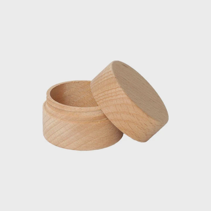 Round Carved Wooden Ring Box