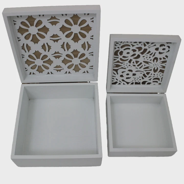 Custom White Wooden Storage Gift Box