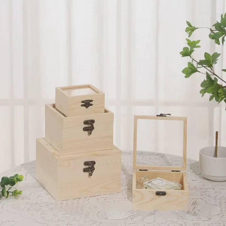 Classic Wooden Jewelry Box With Hinged Lid