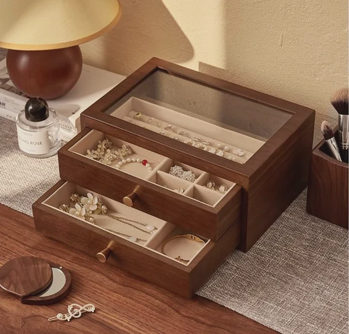 Multi-Layer Wooden Jewelry Drawer Box