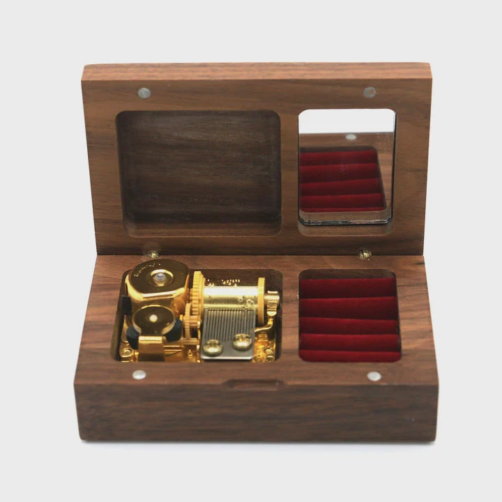Custom Portable Wooden Music Jewelry Box