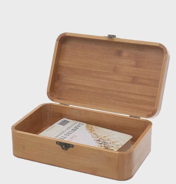 Bamboo Wooden Storage Box With Lid