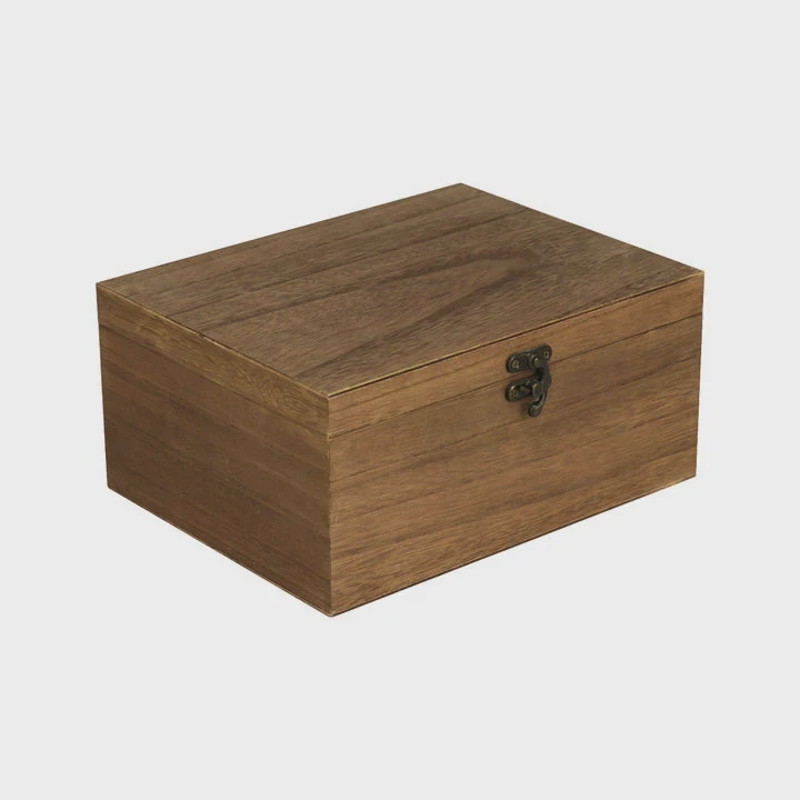 Custom Wooden Storage Box With Metal Latch