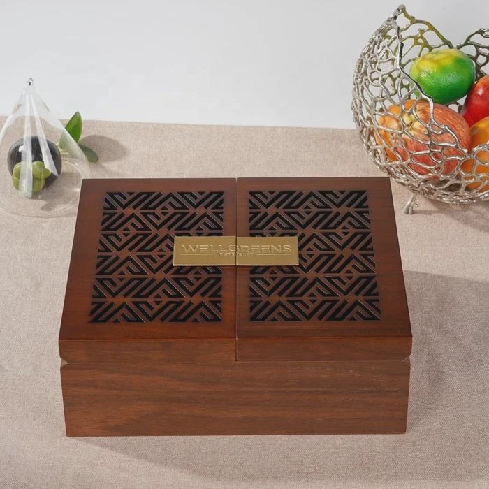Custom Natural Wooden Gourmet Gift Box