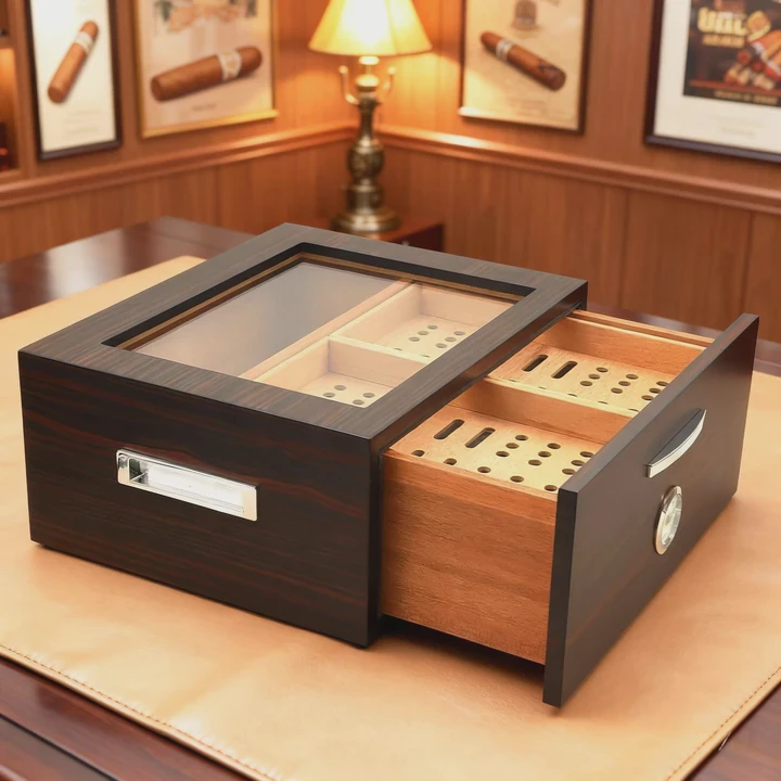 Cedar Wooden Cigar Humidor With Drawer