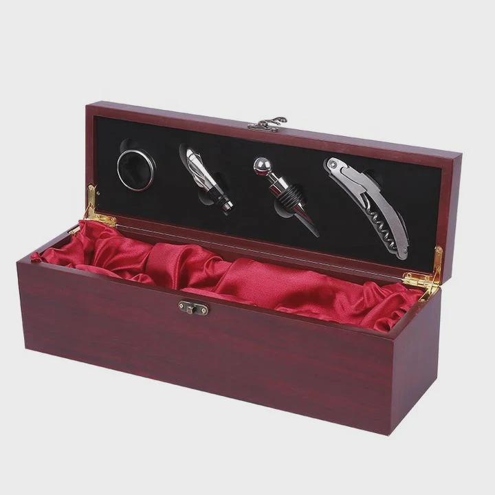 Custom Wooden Wine Box With Accessories