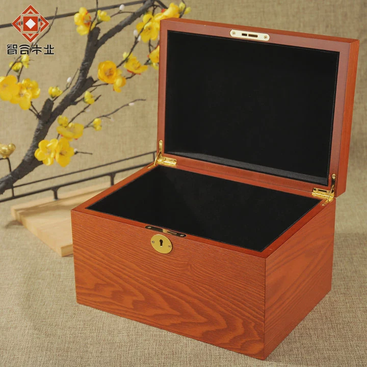 Large Wooden Gift Box With Locking Lid