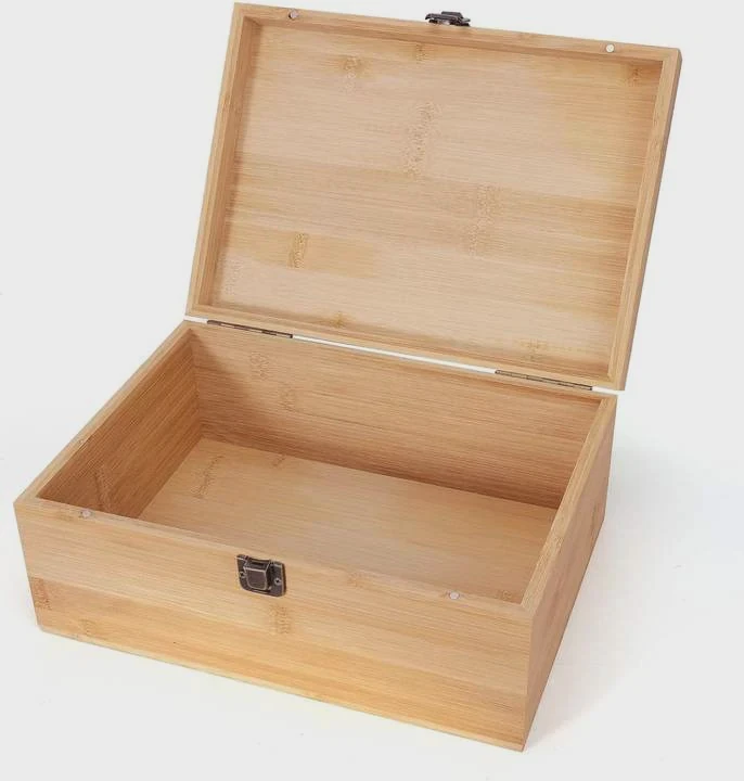 Large Bamboo Wooden Storage Box With Lid