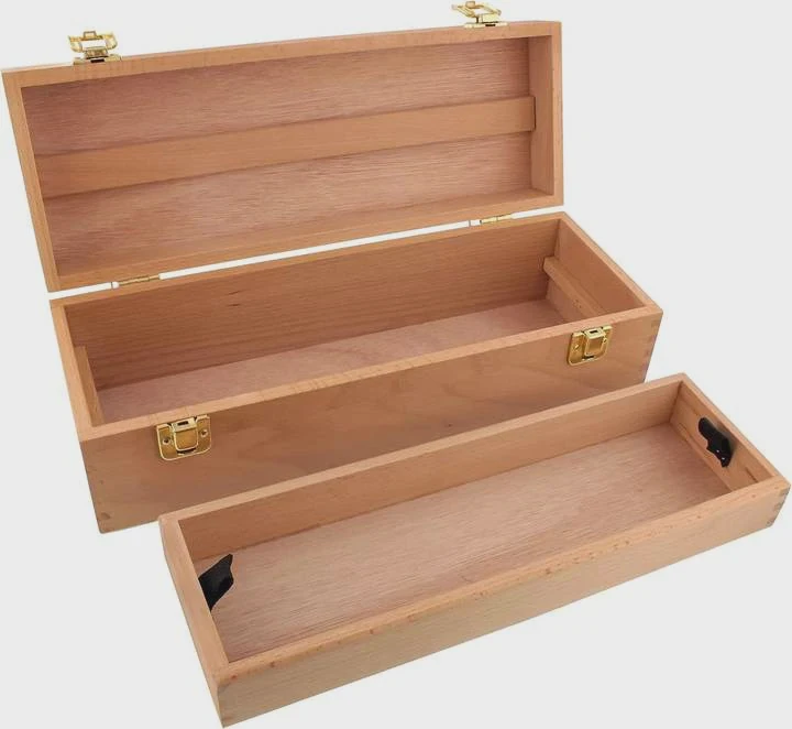 Wooden Storage Box With Removable Tray