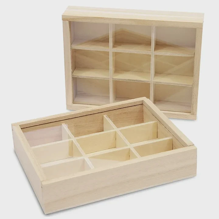 Wooden Food Packaging Box With Clear Lid