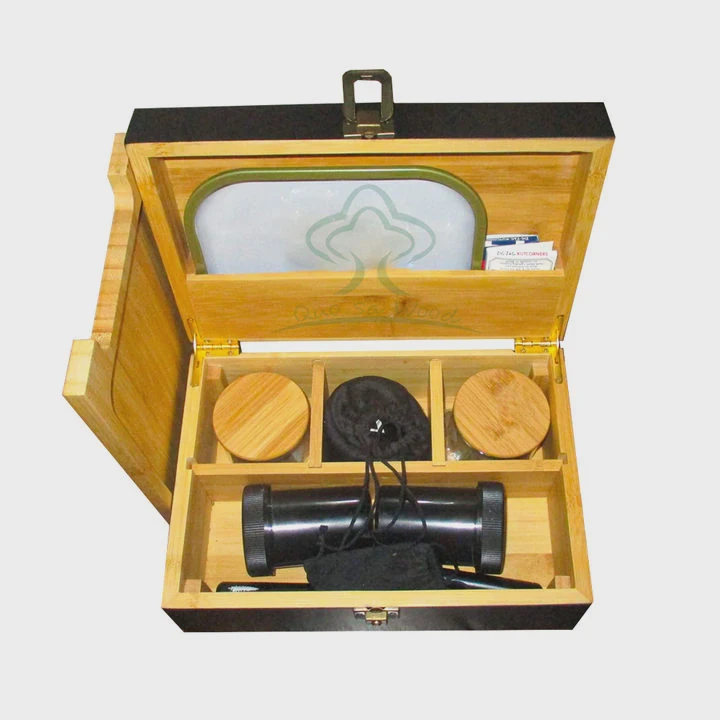 Bamboo Wooden Organizer Box With Tray