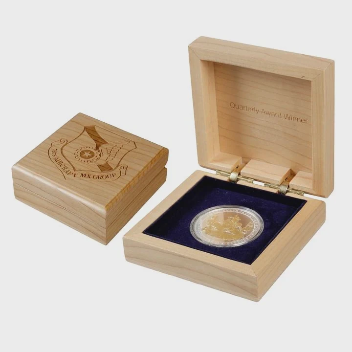 Custom Maple Wooden Coin Display Box