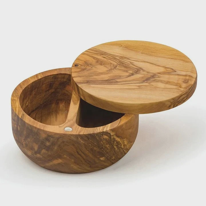 Olive Wood Salt And Spice Storage Box