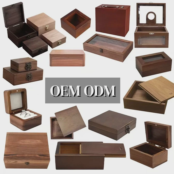 Custom Black Walnut Wooden Packaging Box