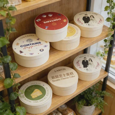 Round Wooden Package Box