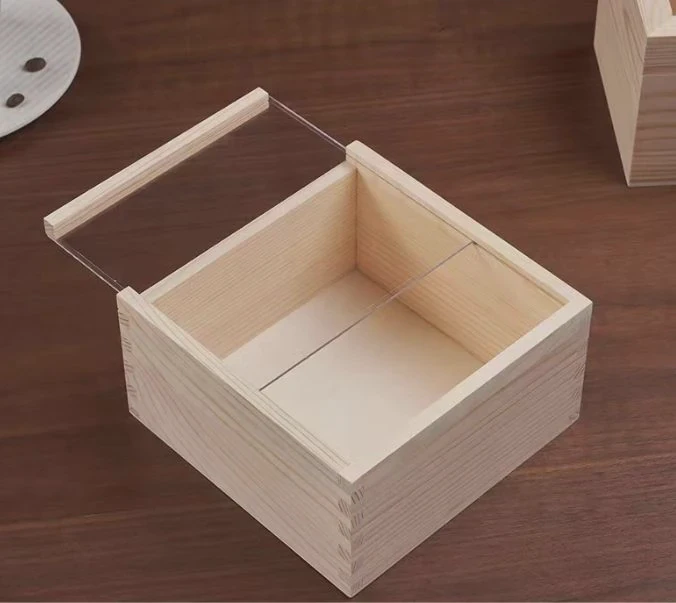 Pine Acrylic Slide Box